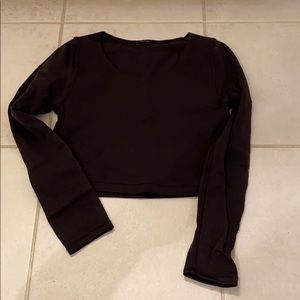 lululemon cropped athletic long sleeve top